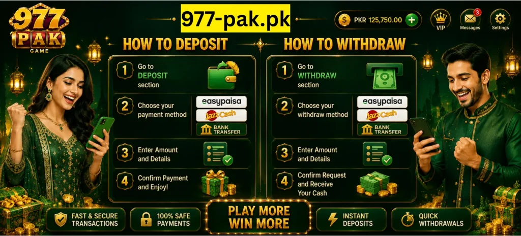 977Pak Game Withdraw and Deposit